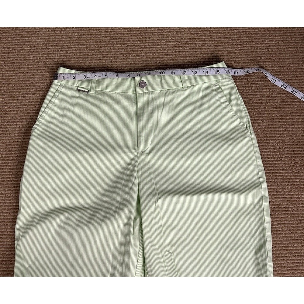Ralph Lauren LRL Active Shorts Womens 10 Chino Green Striped Cotton Outdoor - Picture 3 of 10
